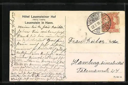 AK Lauenstein am Ith in Hann., Hotel Lauensteine Hof, Panorama