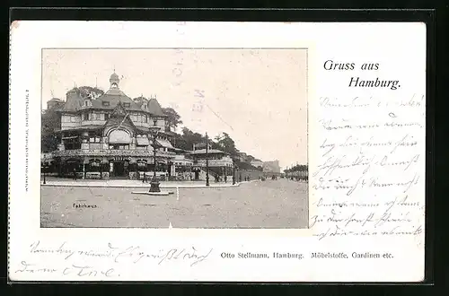 AK Hamburg, Strassenpartie am Helgoländer Fährhaus