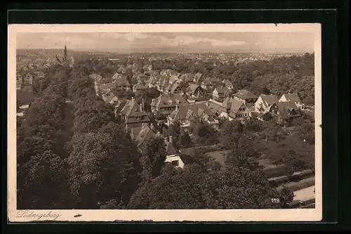 AK Ludwigsburg, Ortsansicht aus der Vogelschau