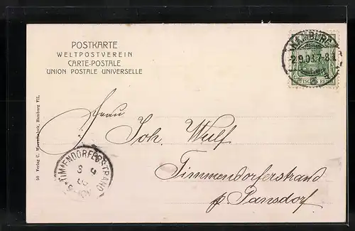 AK Hamburg, Jungfernstieg mit Alsterdamm