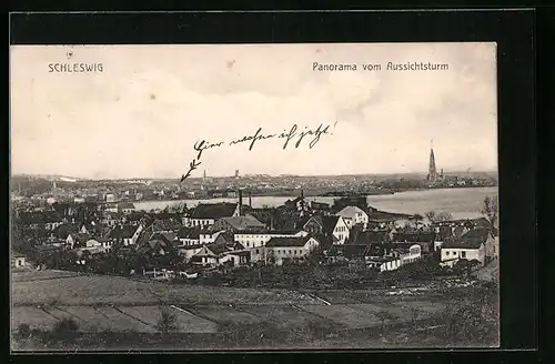 AK Schleswig, Panorama vom Aussichtsturm