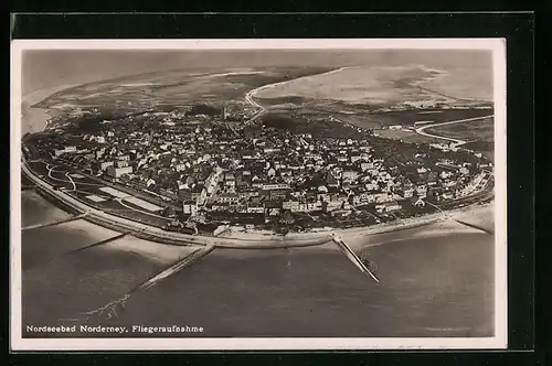 AK Norderney, Fliegeraufnahme der Insel