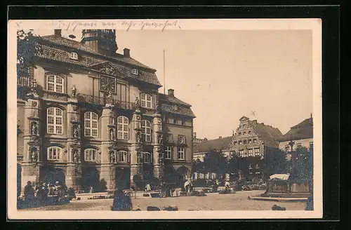 AK Lüneburg, Teil des Rathauses mit Heinrich-Heine-Haus