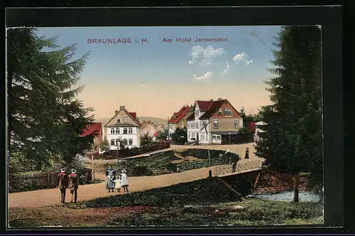 AK Braunlage /Harz, Am Hotel Jermerstein