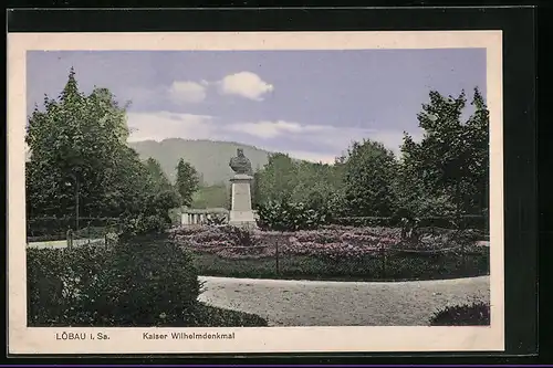 AK Löbau /Sa., Kaiser Wilhelmdenkmal