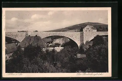 AK Löbau /Sa., Die Hindenburgbrücke