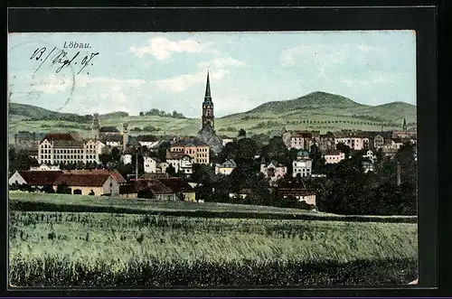 AK Löbau /Sa., Panorama der Stadt