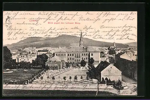 AK Löbau /Sa., Blick gegen den Löbauer Berg