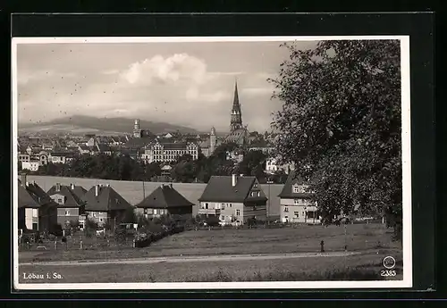 AK Löbau /Sa., Ortsansicht vom Stadtrand aus