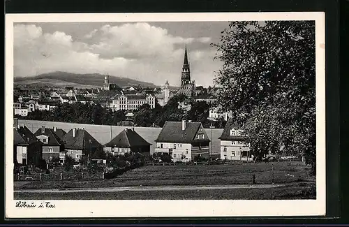 AK Löbau /Sa., Teilansicht vom Stadtrand aus