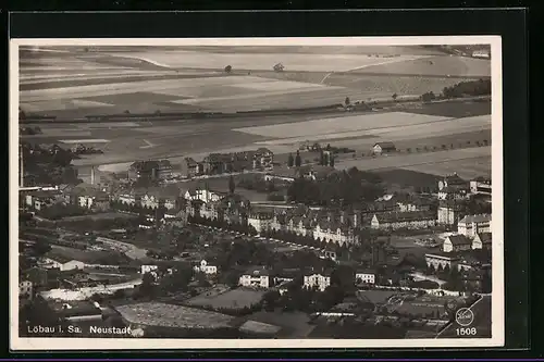 AK Löbau-Neustadt /Sa., Ortsansicht aus der Vogelschau