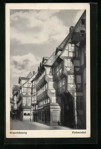 AK Braunschweig, Strassenpartie mit Flohwinkel