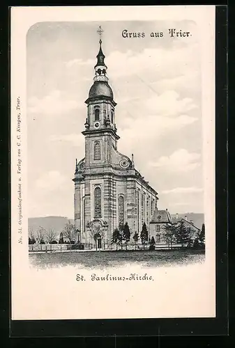 AK Trier, Blick zur St. Paulinus-Kirche