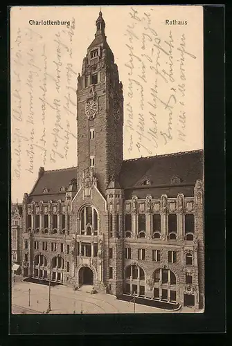 AK Berlin-Charlottenburg, Blick zum Rathaus