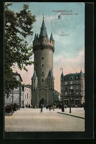 AK Frankfurt a. M., Strassenpartie am Eschenheimer Turm