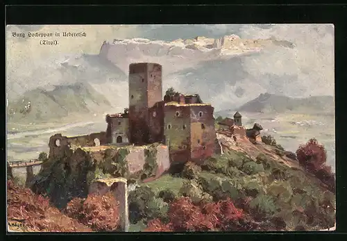 Künstler-AK Rudolf Alfred Höger: Ueberetsch, Burg Hocheppan