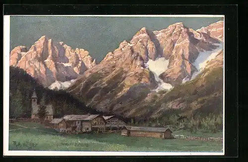 Künstler-AK Rudolf Alfred Höger: S. Giuseppe /Val Sesta, Gesamtansicht
