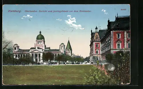 AK Hamburg, Oberlandes-Gericht und Justizgebäude vor dem Holstentor