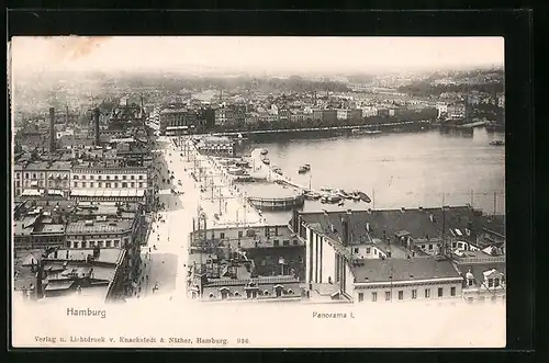 AK Hamburg, Panorama I aus der Vogelschau