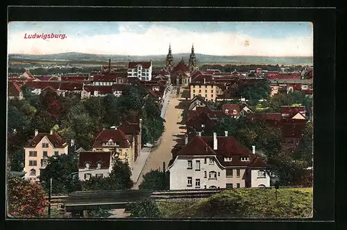 AK Ludwigsburg, Generalansicht der Stadt