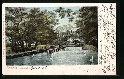 AK Hamburg, Brücke am Alsterufer