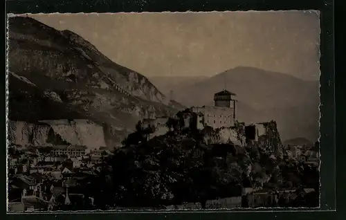 Zelluloid-AK Lourdes, Le Chateau Fort et le Pic du Jer