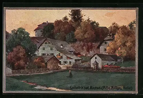 Künstler-AK Rudolf Alfred Höger: Collalbo sul Renon, Panorama