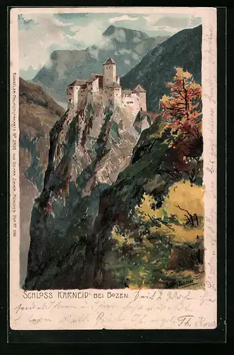 Künstler-AK Zeno Diemer: Bozen, Schloss Karneid