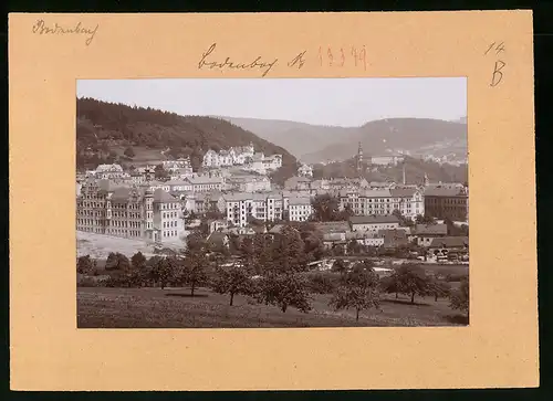 Fotografie Brück & Sohn Meissen, Ansicht Bodenbach / Elbe, Blick auf die Stadt mit Wohnblöcken