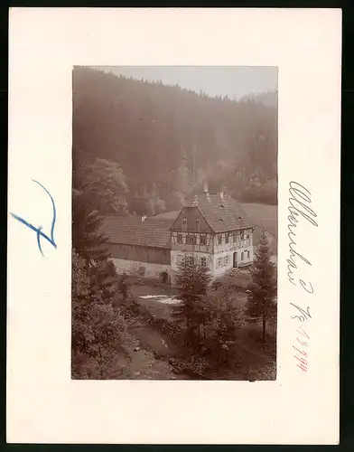 Fotografie Brück & Sohn Meissen, Ansicht Olbernhau i. Erzg., Blick auf das Haus H. Siegert im Natschungtal