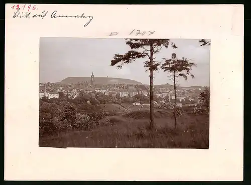 Fotografie Brück & Sohn Meissen, Ansicht Annaberg i. Erzg., Blick auf die Stadt mit Kirchturm