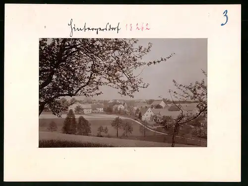 Fotografie Brück & Sohn Meissen, Ansicht Hintergersdorf, Blick auf den Ort während der Baumblüte