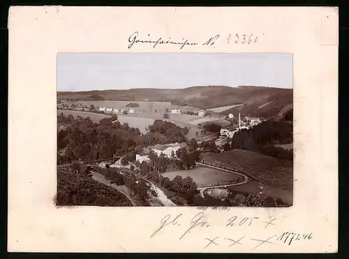 Fotografie Brück & Sohn Meissen, Ansicht Grünhainichen, Blick von der goldenen Höhe auf das Restaurant Flossmühle