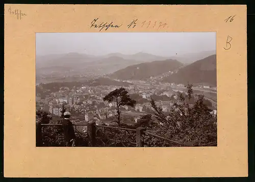 Fotografie Brück & Sohn Meissen, Ansicht Tetschen / Elbe, Blick auf die Stadt vond er Aussichtsplattform