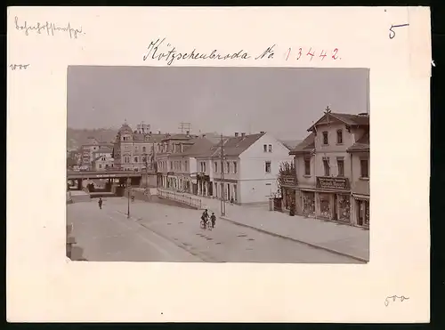 Fotografie Brück & Sohn Meissen, Ansicht Kötzschenbroda, Bahnhofstrasse, Hutgeschäft Elisabeth Mosert, W. Kelling