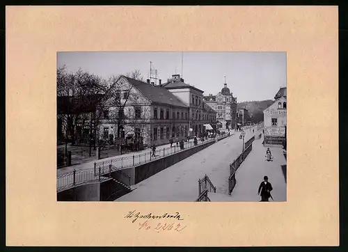 Fotografie Brück & Sohn Meissen, Ansicht Kötzschenbroda, Bahnhofstrasse, Bahn-Hotel, Cafe Lehmann, Wettin-Haus