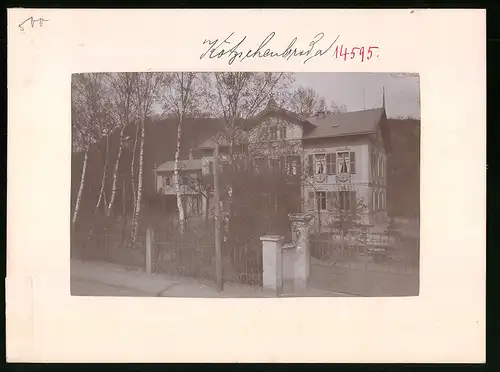 Fotografie Brück & Sohn Meissen, Ansicht Kötzschenbroda, Paradiesstrasse mit der Villa Waldhof