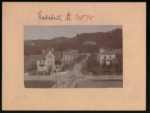 Fotografie Brück & Sohn Meissen, Ansicht Radebeul-Oberlössnitz, Blick in die Russenstrasse mit Villen Carl Hugo, Marie