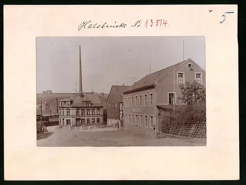 Fotografie Brück & Sohn Meissen, Ansicht Halsbrücke, Strassenpartie am Restaurant Silberblick mit Blick zur hohen Esse