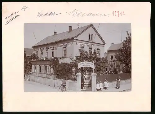 Fotografie Brück & Sohn Meissen, Ansicht Meissen-Spaar, Partie am Restaurant zur Wachtel