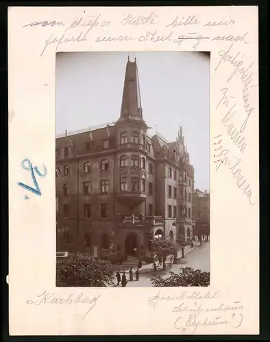 Fotografie Brück & Sohn Meissen, Ansicht Karlsbad, Blick auf das Grand-Hotel Schützenhaus (Orpheum)