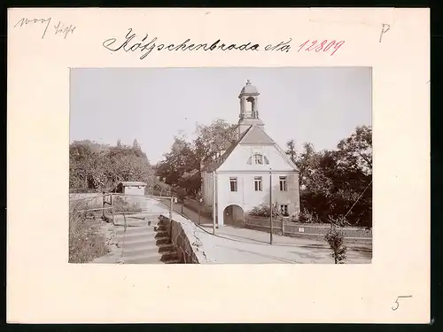 Fotografie Brück & Sohn Meissen, Ansicht Niederlössnitz, Kirche auf dem Altfriedstein