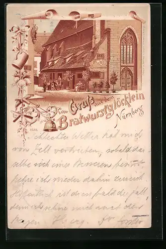 Lithographie Nürnberg, Gasthaus Bratwurstglöcklein
