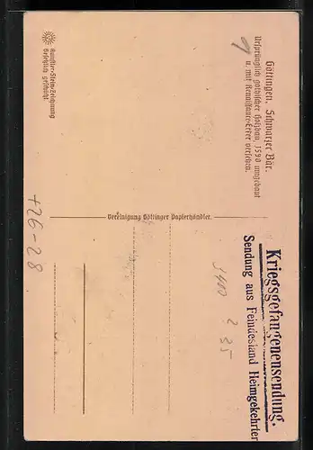 Steindruck-AK Göttingen, Gasthaus Schwarzer Bär