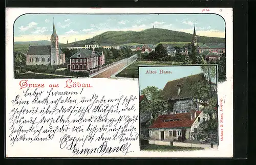 AK Löbau i. Sa., Ortsansicht mit dem Alten Haus