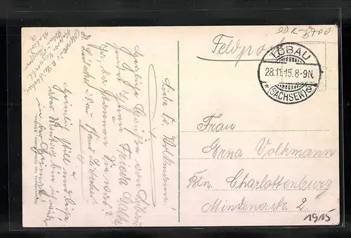 AK Löbau i. Sa., Totalansicht mit Gasthaus Honigbrunnen