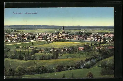 AK Leibnitz, Teilansicht mit Kirche