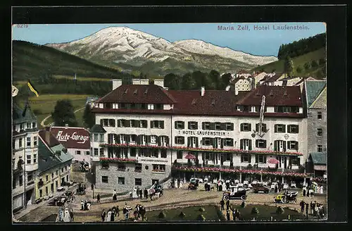 AK Mariazell, Hotel Laufenstein mit Auto-Garage