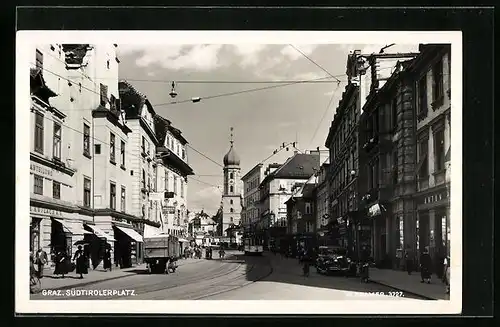 AK Graz, Südtirolerplatz mit Kirche