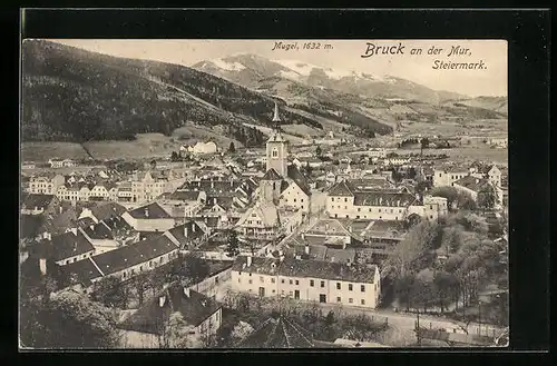 AK Bruck a. d. Mur, Totalansicht mit Kirche